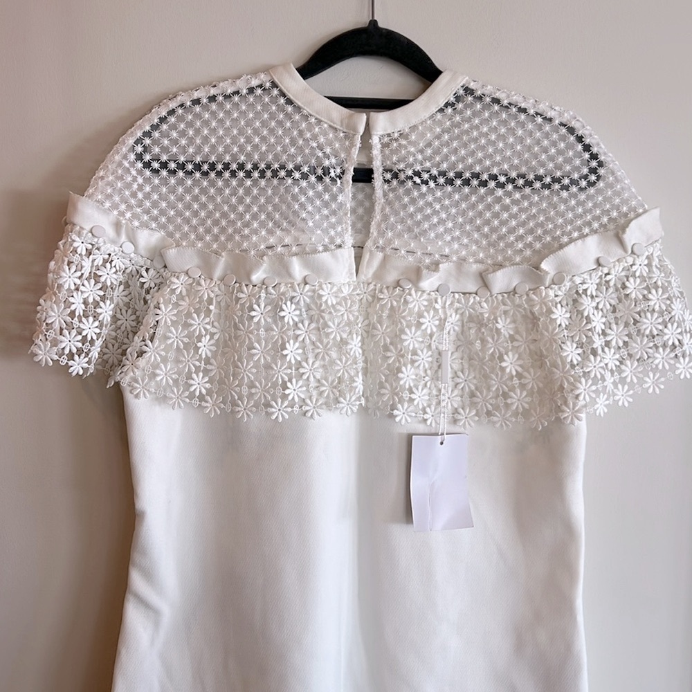 Self-Portrait Mixed Floral Frill Mini Dress - Picture 14 of 16